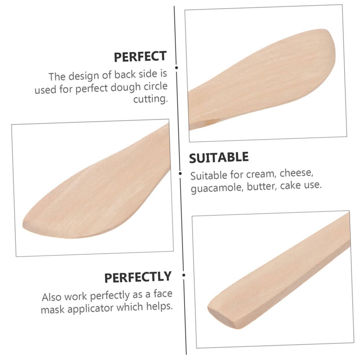 ABOOFAN 15Pcs Small Wooden Kitchen Gadgets Inclined Spatula Butter Spreader for Dumpling Filling Cheese and Cake Use Easy to Clean Multi Purpose Cooking Utensils