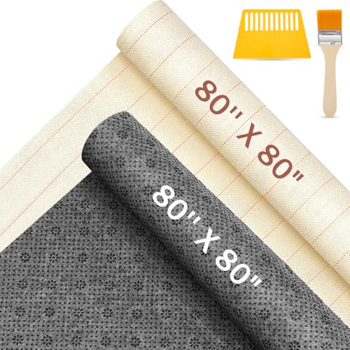 Tudomro 4 Pcs 80'' X 80' Large Tufting Cloth for Rugs and 80'' X 80' Non Slip Final Backing Tuft...