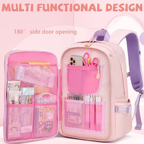 Sac a dos d'ecole etanche filles avec compartiments ergonomiques - 4