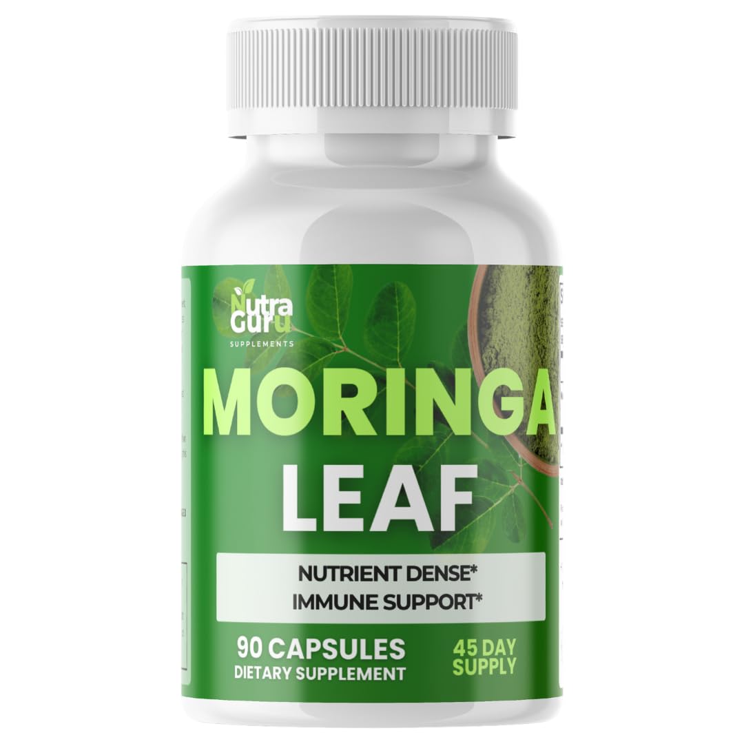 Moringa Capsules – 90 Pure Moringa Powder Capsules Packed with Nutrients for Immune Support, and Daily Health