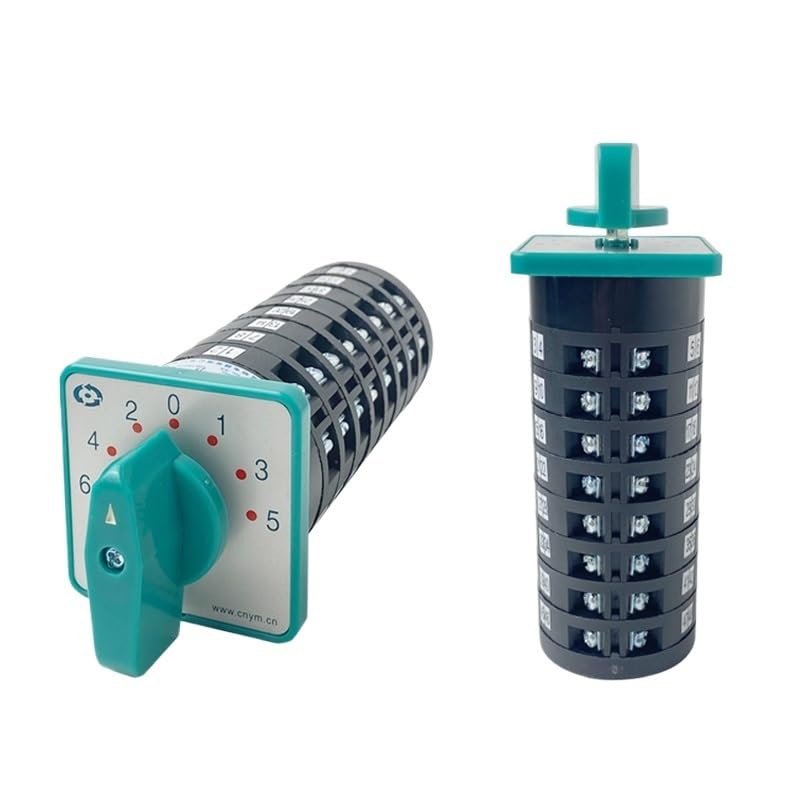 6 Positions Green Changeover Universal Selector 380V 5A 8 Pole 48 Terminals Sliver Contacts