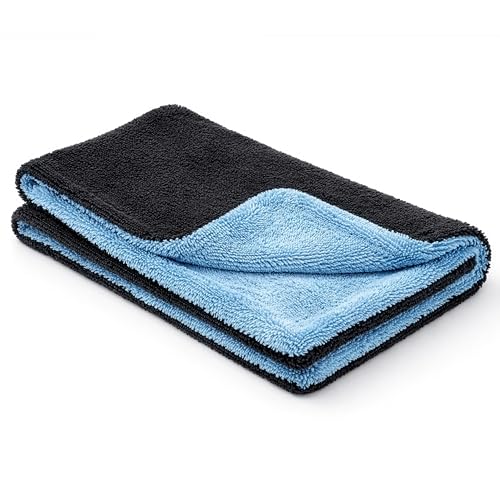 Image of Storite Microfiber Cloth for Car Cleaning - 1100 GSM Ultra Soft & Super Absorbent Car Drying Towel | Lint-Free & Scratch-Free Automotive Cleaning Cloth for Car Wash & Detailing | Blue /Grey (80x50CM)