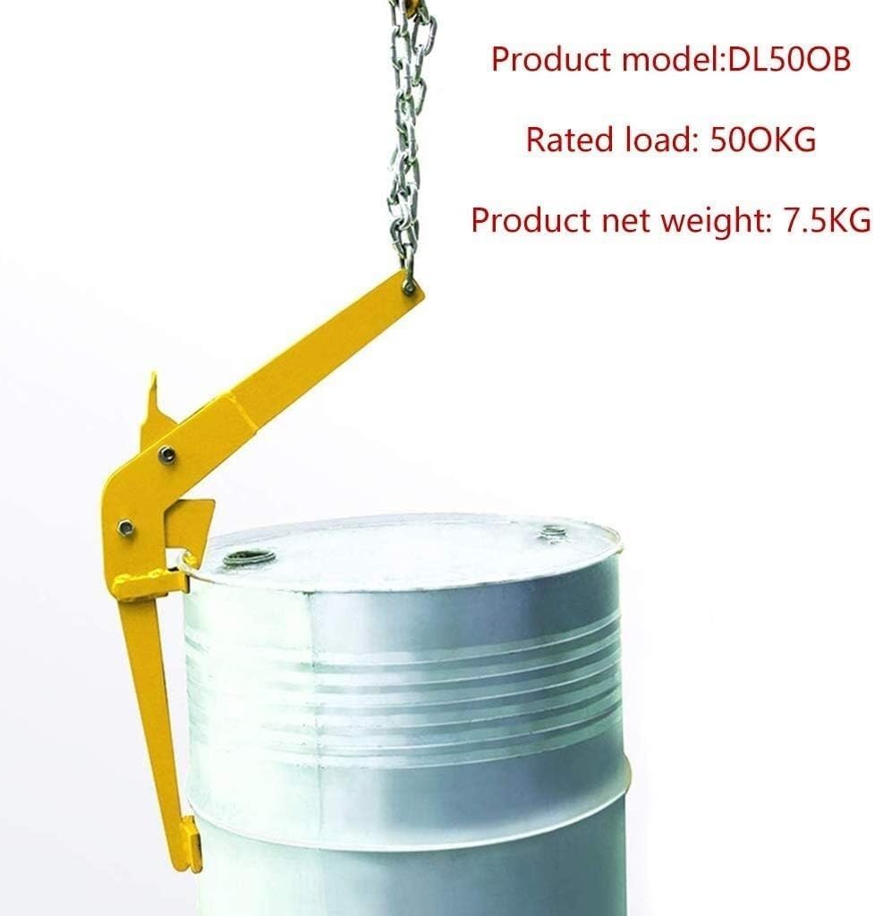 Vertikaler Fassheber 1100 LBS Fasshebeklemme for 30–55 Gallonen Stahl- und Kunststofffässer, Fasshakenspreizer aus legiertem Stahl(B)