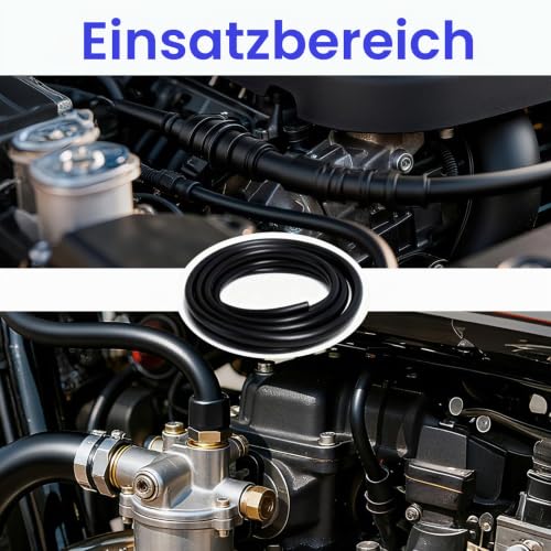Nasxkji 4m Silikonschlauch Schwarz – ID 3 mm, OD 7 mm, Unterdruck- und Schutzschlauch für Industrie, Kfz und Motoren – Hochtemperaturbeständig & Flexibel