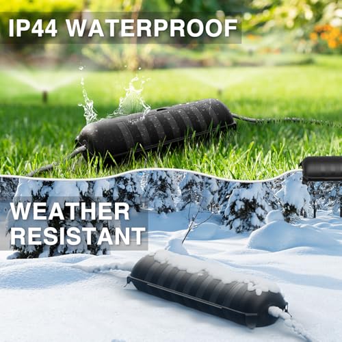 Image of Flemoon Outdoor Extension Cord Safety Cover, IP44 Waterproof Electrical Box | Waterproof Protector Seal, Weatherproof Electrical Connection Box for Outlets, Plugs, Sockets, Holiday Decorations, Black