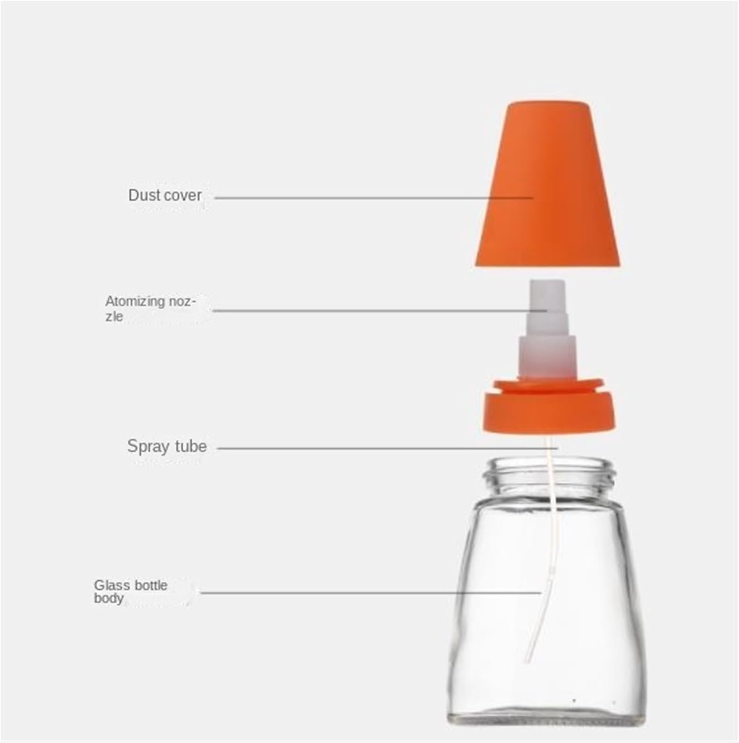 Olive Oil Dispenser Glass Push Oil Sprayer with Lid is Suitable for Salads Grilling Baking Accessories for Kitchen(Pink)