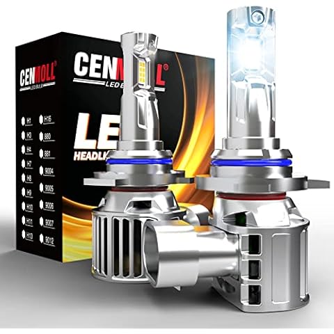 Cenmoll 9012 Headlight Bulb, Super Bright 80W 16000LM 6000K Cool White 360 Degree Adjustable Beam HIR2 9012 Car Headlight Bulb Canbus Error Free Conversion Kit All-in-One Mini Design, Pack of 2 Cover