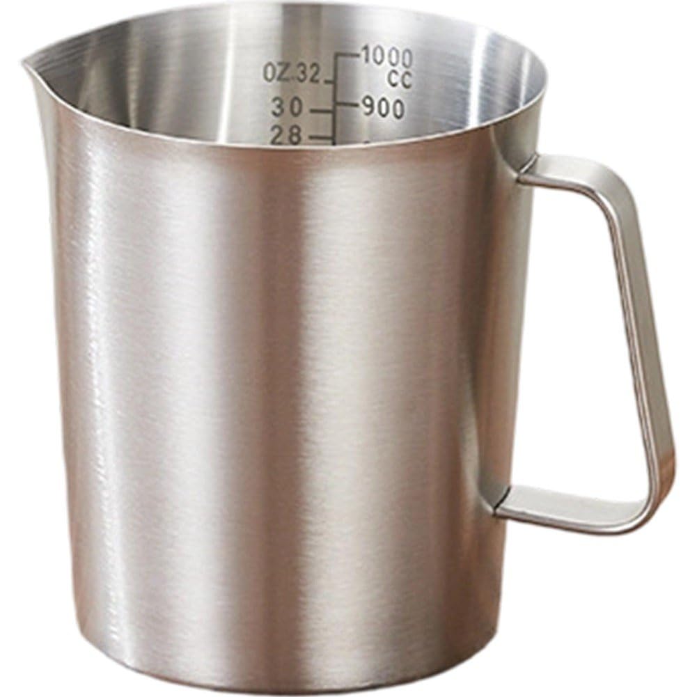 Danlai 1000ml Stainless Steel Frothing Pitcher, Marked Milk Jug for Coffee Making and Daily Kitchen Use