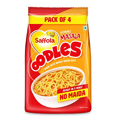 Image of Saffola Oodles, Ring Noodles, Yummy Masala Flavour, No Maida, Whole Grain Oats, 184 grams Pouch