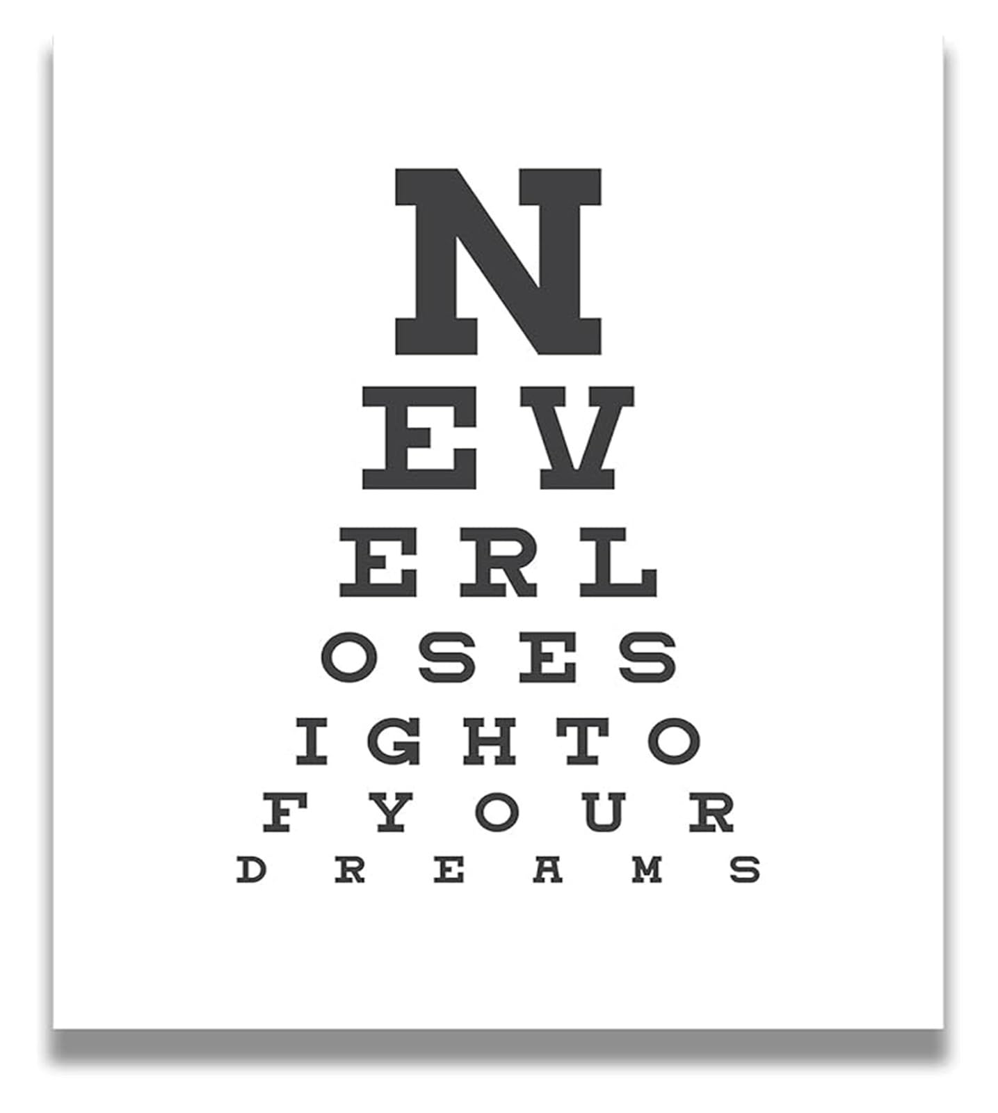 RQLVZHGK Never Lose Sight Of Your Dreams Motivational Quote Wall-Art - Print, Poster or Canvas for Office, Cubicle, Bedroom Framed,12x18inch(30x45cm)