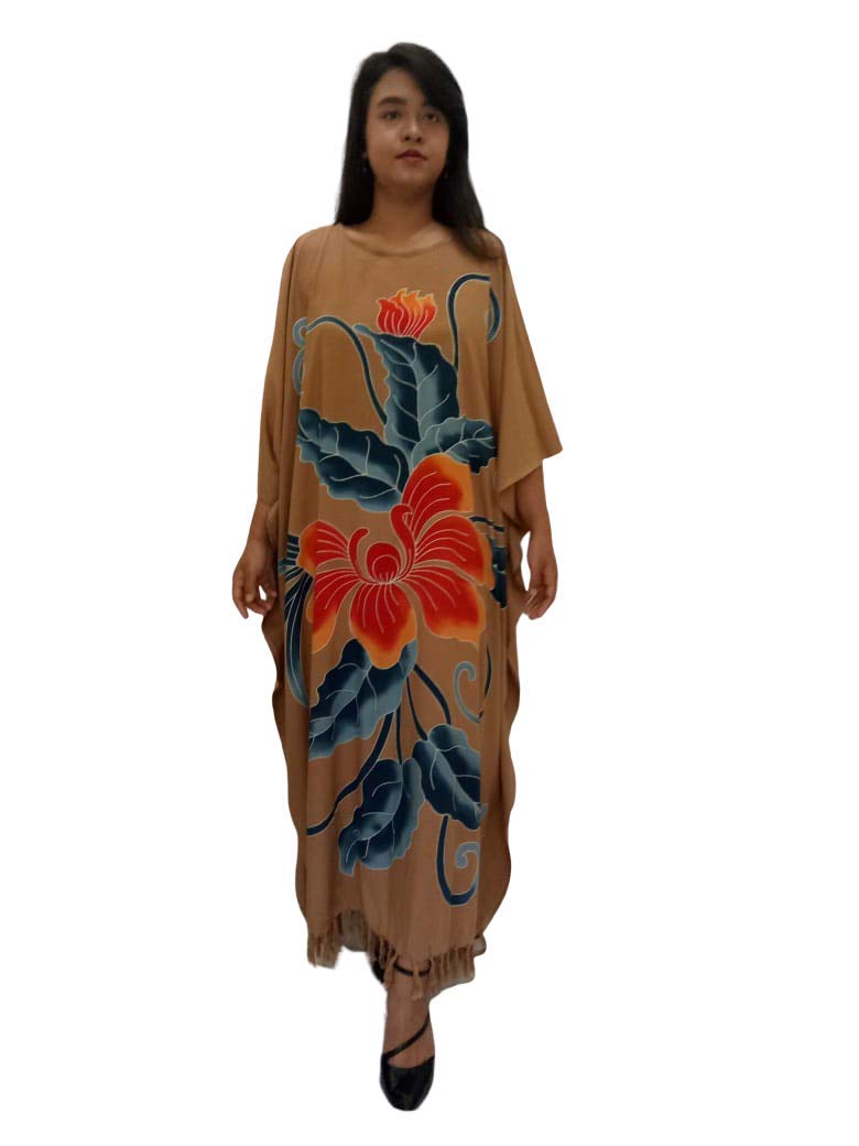 Kaftán Orquídea marrón en talla única de diseño Cool Kaftans 3