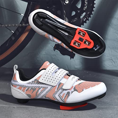 Image of Unisex Cycling Shoes Compatible with Peloton Indoor Riding Road Bicycle with Delta Cleats Outdoor Pedal Bike Shoes