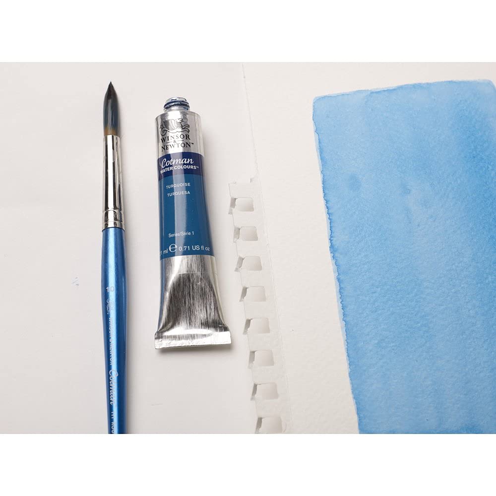 Winsor and Newton Watercolour Paper Pad, 17.8 x 25.4 cm, 12 Sheets, 300 g/m, Spiral Bound, Cold Pressed, Acid, Mixture of 25 Percent Cotton and Cellulose Fibres, Natural White