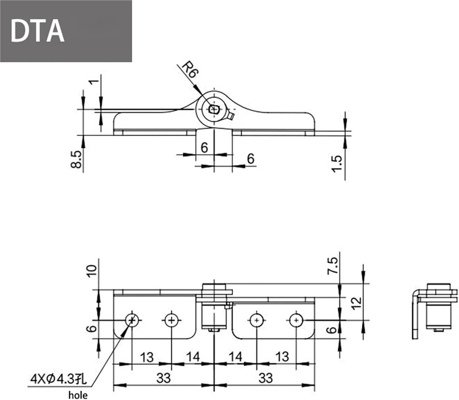 Stainless Steel Damping Hinge Adjustable Torque Stop 1Pcs(DTB Left,2.5N.m)
