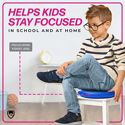 Balance Disc - Stability Wobble Cushion - Lumbar Support For Desk and Office Chair, Lower Back Pain Relief and Support - Kid's Wiggle Seat For Classrooms - Home Gym Workout Equipment - Pump Included