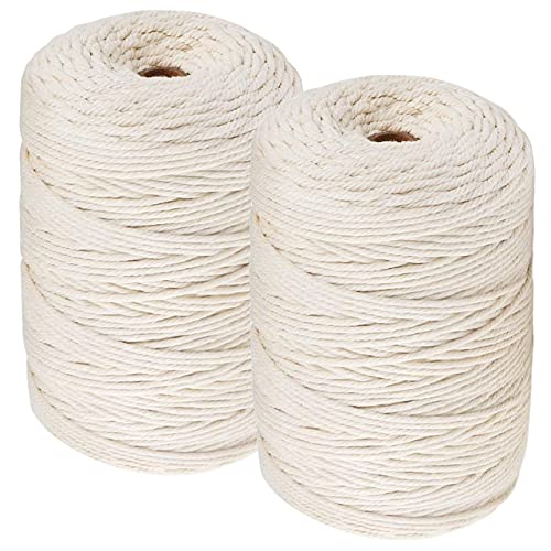 Image of ecofynd 200 Meters Cotton Cord | Natural White Dori | Rope for Handmade Plant Hanger | Thread for Wall Hanging Craft Making