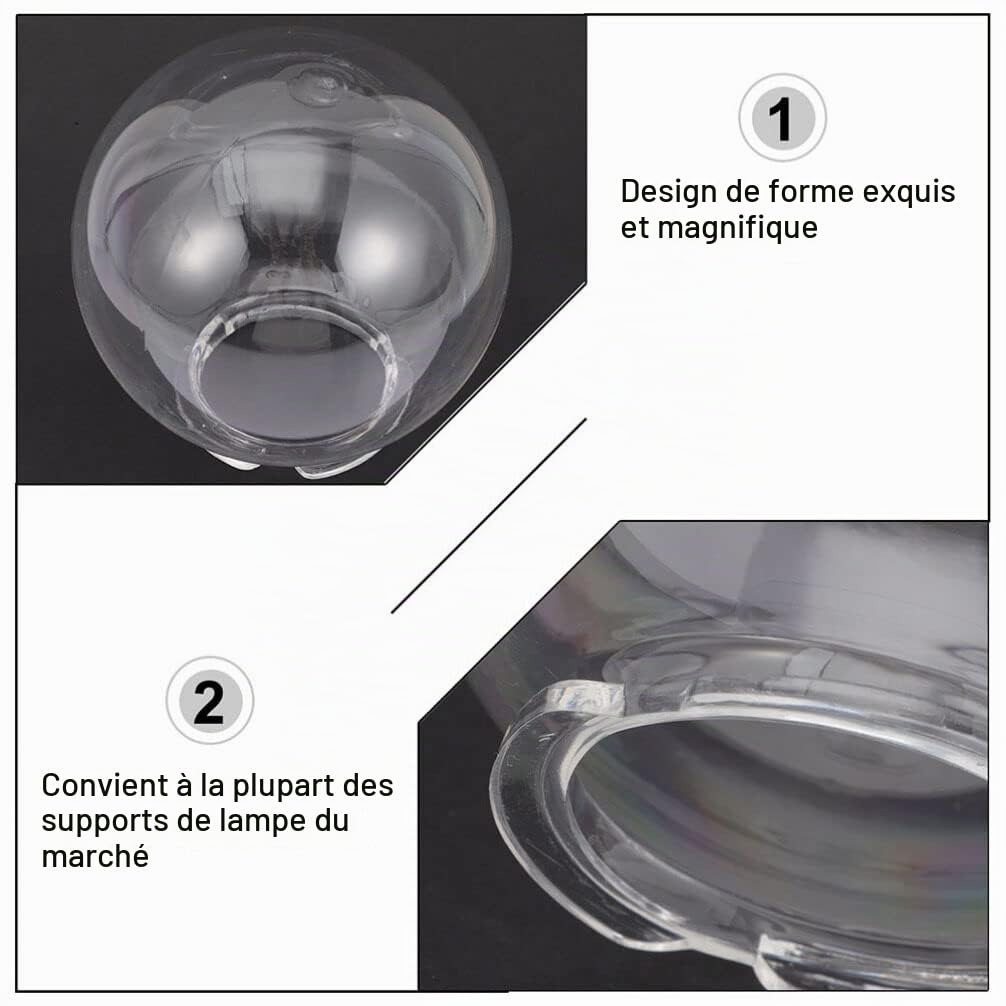 Angoily Abat-Jour Globe Pour Lampe Extérieure Couverture De Lumière De Porche Globe Luminaire Extérieur Transparent Protection Contre Les Chocs Pour Jardin Terrasse Et Villa 9.84 X 9.84 X 3.54 Pouces