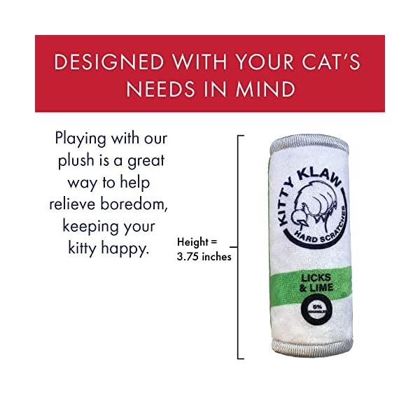 Huxley & kent cat toy | kitty klaw licks & lime | nappy hour strong catnip filled cat toy | soft plush kitty toy with catnip and crinkle | kittybelles - image 4