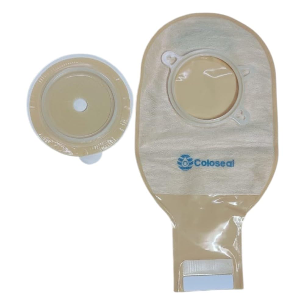 20360 Two Piece Open Colostomy Bag Kit(Bag + Barrier), Ostomy Bag, Drainable Bag & Pouches, Single Non-Voven, Opaque, Carbon Filter, skin colour, 60mm (Pack of 2)-image-2
