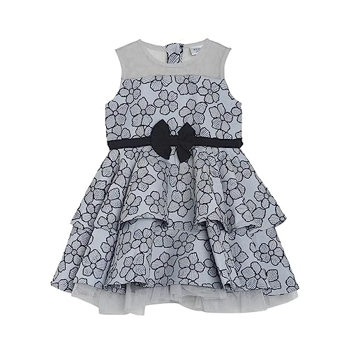 Image of miniklub Baby Round Neck Sleeveless Woven Cotton Dress (Black Color)