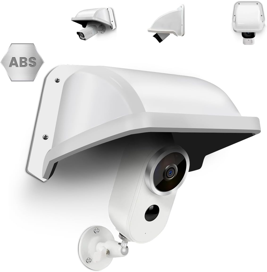WEILAILIFE Universal Camera Cover Shield Sun Rain, Waterproof Protective Roof for Dome, Bullet Cameras, ABS Plastic Shade Covers (White)