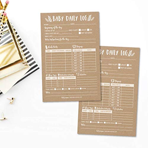 Nanny Newborn Baby or Toddler Log Tracker Journal Book, Daily Schedule Feeding Food Sleep Naps Activity Diaper Change Monitor Notes, Essential Supplies for Daycare, Babysitter, Caregiver, 50 Sheet Pad
