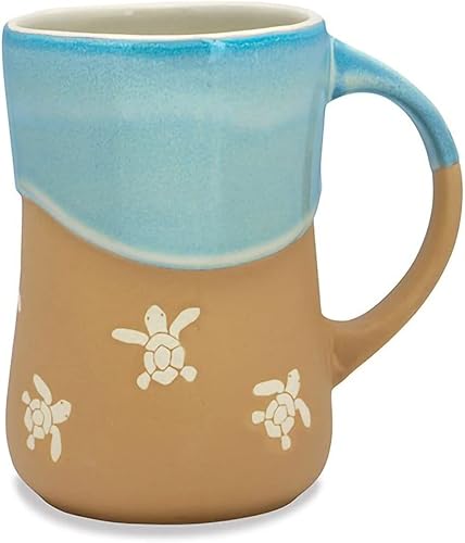 Cape Shore Taza de té con forma de ola, regalos de tortuga para cumpleaños y Navidad, 16 onzas