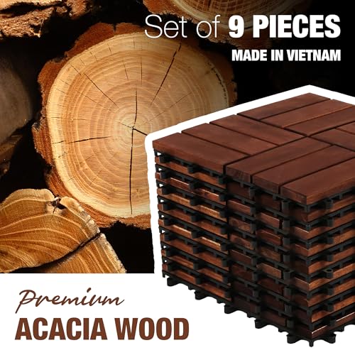 Image of Decking Tiles - Mother (Dark Brown - Crossed)