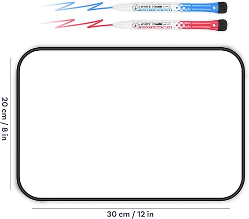 Miniatura 7 de Pizarra blanca pequeña de borrado en seco de 12 x 8  Mini marcador portátil y de doble cara magnética para niños, escritura de dibujo, estudiantes,