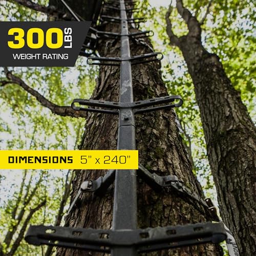 Image of Hawk Traction Climbing Stick, 20 Foot Tree Climbing Hunting Gear with Double Traction Grip, Hunting Accessories for Tree Stands, Deer Stands, & Blinds