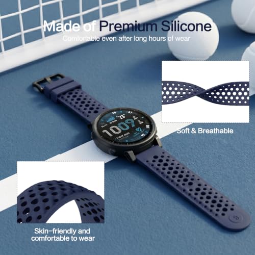 Image of 22mm Soft Silicone Watch Straps Compatible with Huawei Watch GT 6 Pro /6 /5 /4 /3 /2, 22mm Quick Release Sport Band with Ventilated Holes, Compatible with Amazfit Active Max Strap