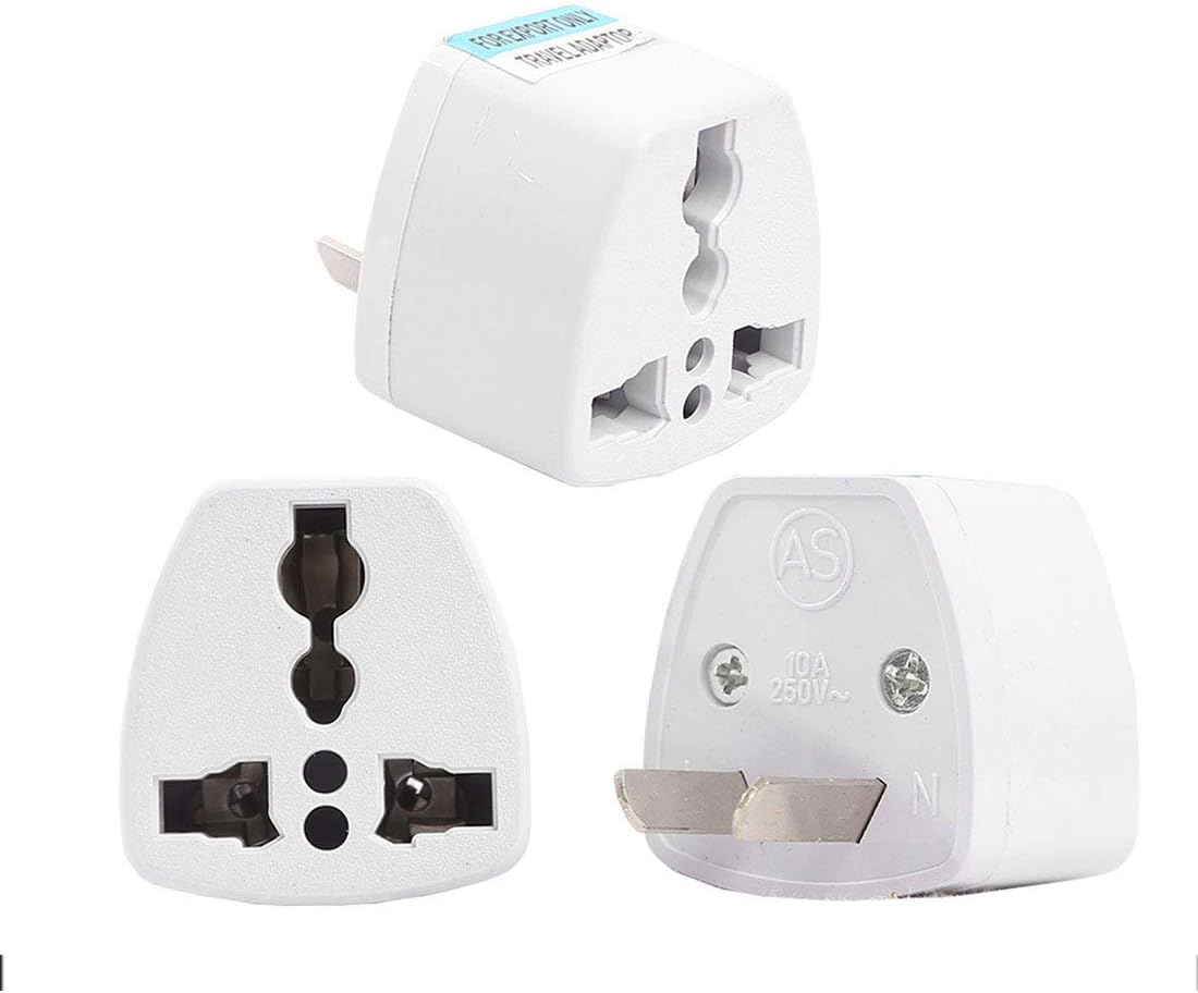 Hi-Plasst India to Australia Plug Adapter (Pack of 2) Type-I Universal Socket Converter | Australian Adapter for Indian Plugs for China, New Zealand, Argentina, Fiji | Cross Pins Adaptor Plugs