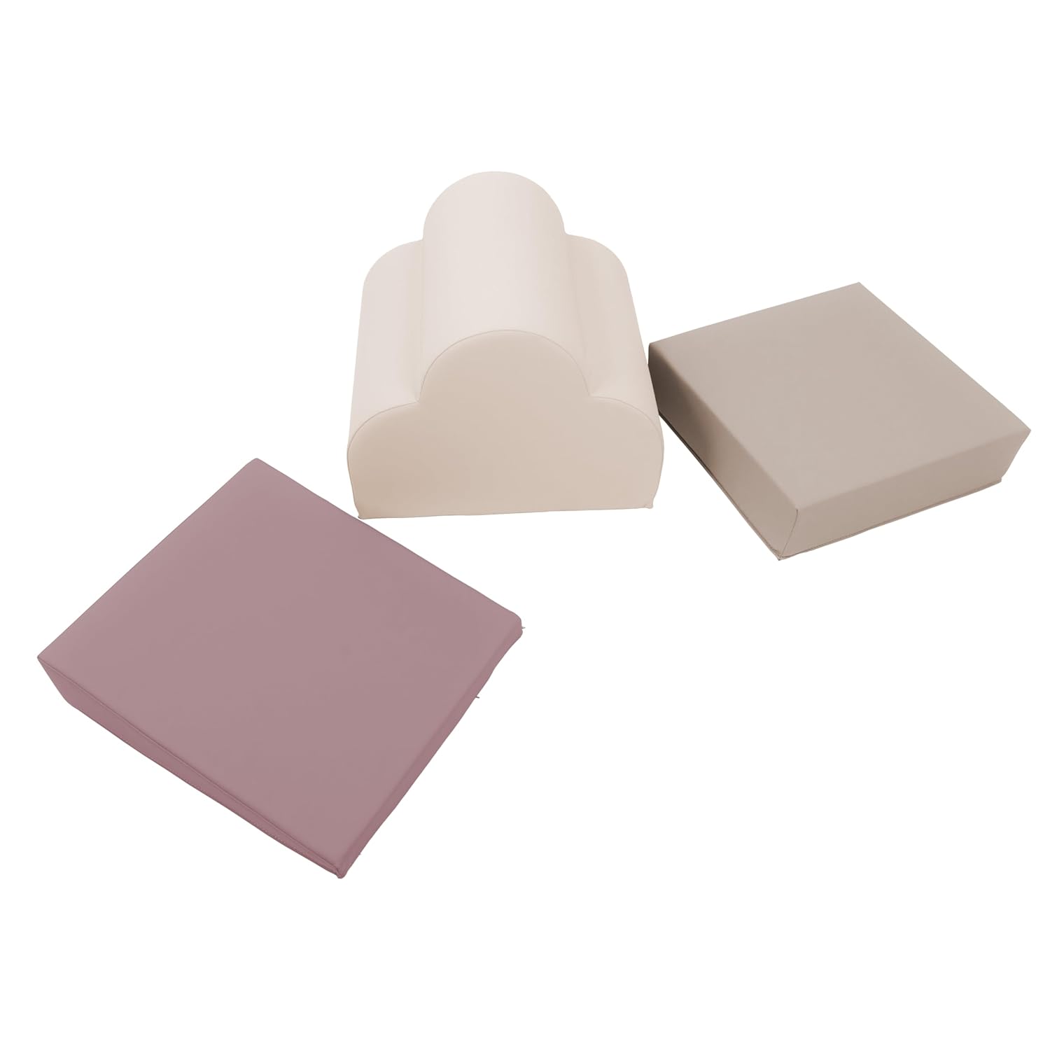 FDP SoftScape Cloud Play Climber, Indoor Active Play Structure for Toddlers and Kids, Safe Soft Foam for Crawling and Sliding (3-Piece Set) - Teddy