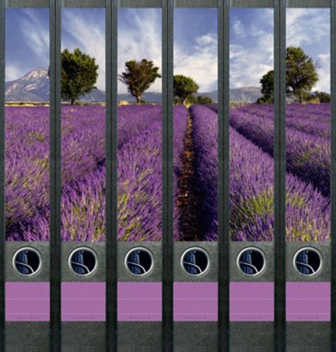 Ordnerrücken schmal 6er Set Ordner Provence Lavendel Ordner Aufkleber Etiketten Deko 605 Cover