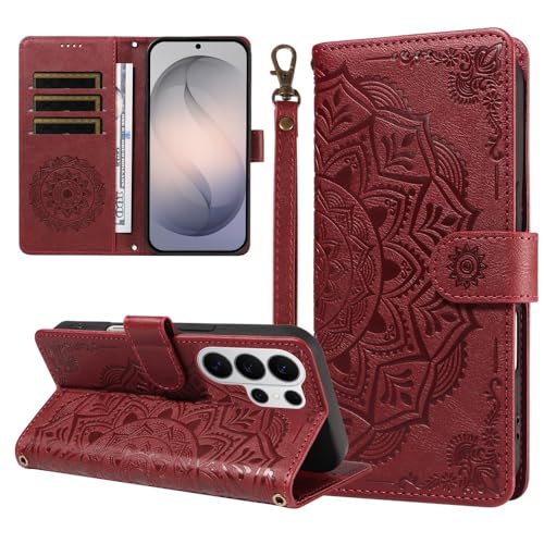 Étui Samsung Galaxy A37 5G rouge housse portefeuille cuir avec clapet de protection arrière