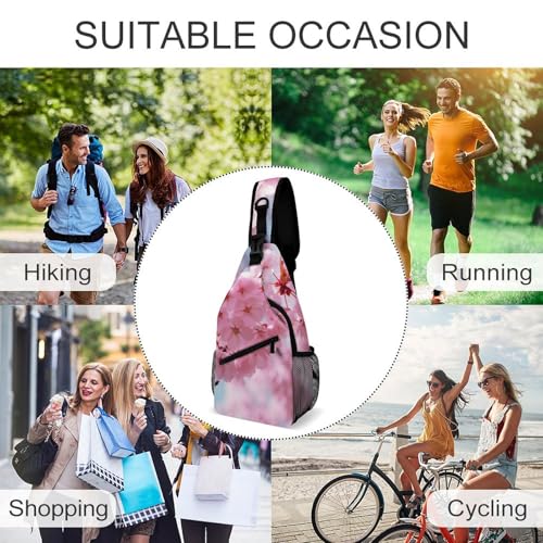 Bolso bandolera deportivo Pink Flower para senderismo casual miniatura 6