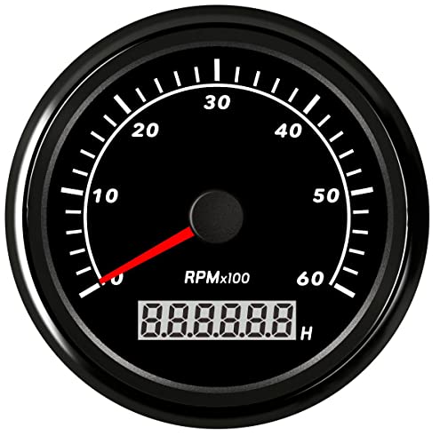 Kgob 85Mm 6000Rpm Tachometer For Auto Motorcycle Marine Yacht Vehicle With Red Backlight Tacho Gauge 9-32V #TOP3