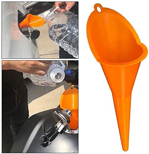 qiguch66 All Purpose Automotive Funnels,Car Fuel Funnel Car Petrol Filter Funnel,Car Oil Funnel,Multifunctional Crankcase Oil Petrol Filling Funnel Hopper for Motorcycle Car Orange