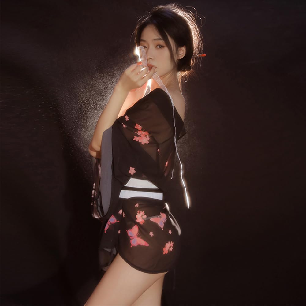 Pigiama da donna cosplay giapponese kimono stampa prospettiva Halloween vestito lingerie