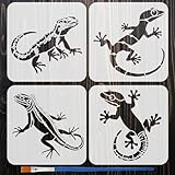 Référence de taille:Chacun des pochoirs de lézard réalistes mesure environ 7.9x7.9 pouce/20x20cm et ils vous aideront à créer de belles œuvres par vous-même. Le pinceau dans l'emballage mesure environ 6.3x0.27x0.2 pouce/160x7x5mm et vous pouvez l'utiliser pour dessiner.