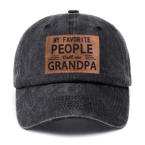 Gorra para abuelo de cuero para hombres miniatura 1