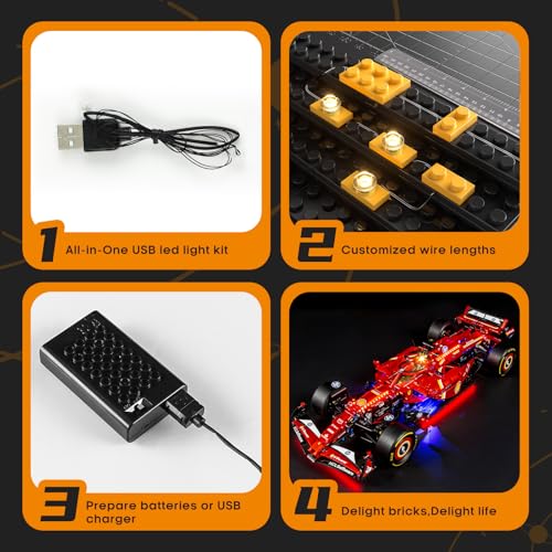 Image of LIGHTAILING Light for Lego-42207 Ferrari SF-24-F1 Car - Led Lighting Kit Compatible with Lego Building Blocks Model - NOT Included The Model Set