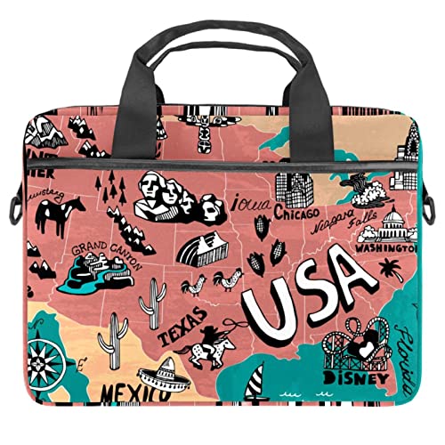 Sacoche ordinateur portable 13.3 14.5 pouces de qualité supérieure motif USA