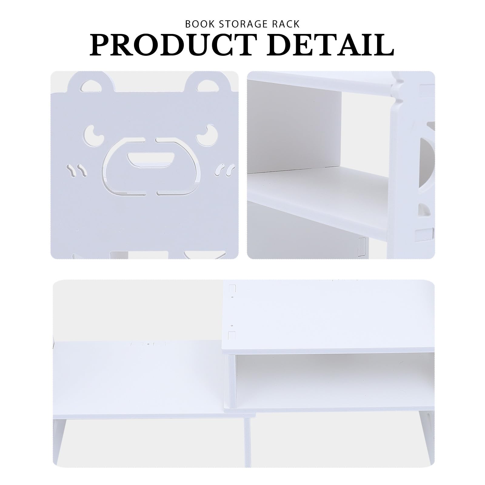 Libreria da Scrivania Piccola in PVC Bianco per Documenti