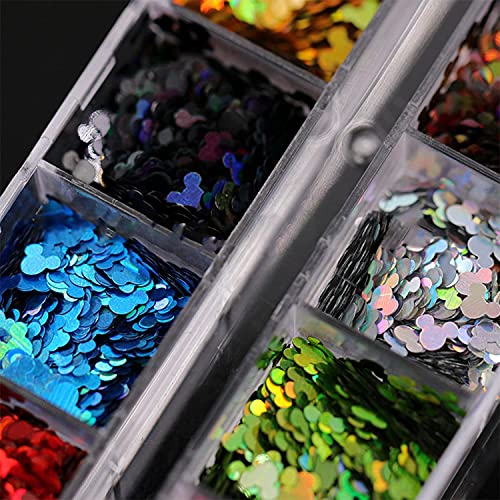 12 Colors Cute Nail Glitter Sequins Nail Art Supplies 3D Holographic Nails Glitter Flakes Glitter Nail Art Stickers Decals Shiny Confetti Glitters Nail Designs For Acrylic Nail Art Decoration #TOP3