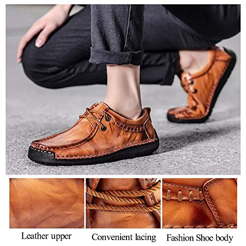 Men's Loafers Casual Leather Dress Shoes Driving Penny Boat Moccasins Flats Oxford Slippers Walking2