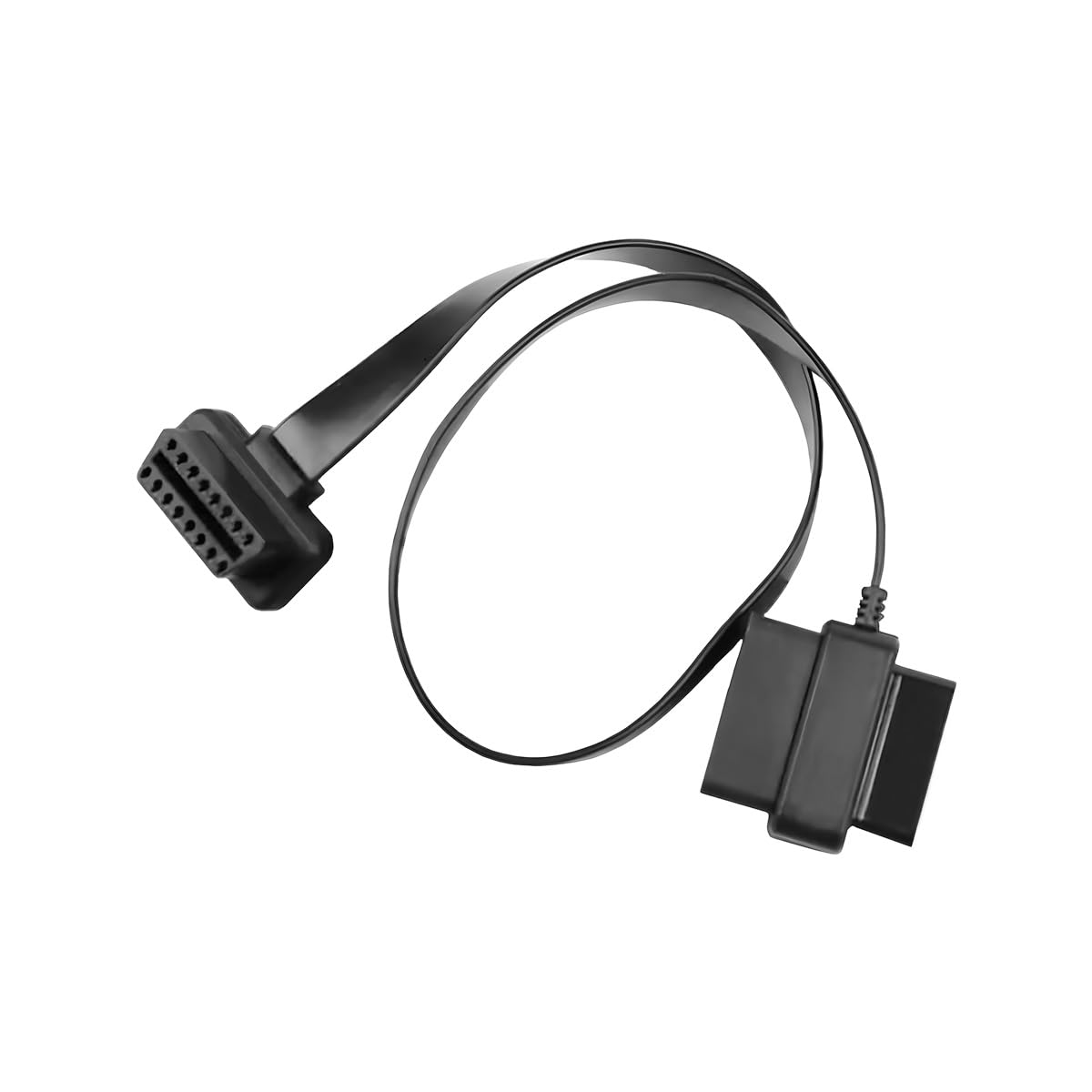 16 Pin OBD II OBD2 Splitter Extension Cable Adapter, 2FT/60CM 1 Male and 2 Female Flat Ribbon Extender Cord Adapter for Auto Diagnostic Scan Tool GPS Bluetooth Reader Scanner (1Pcs)