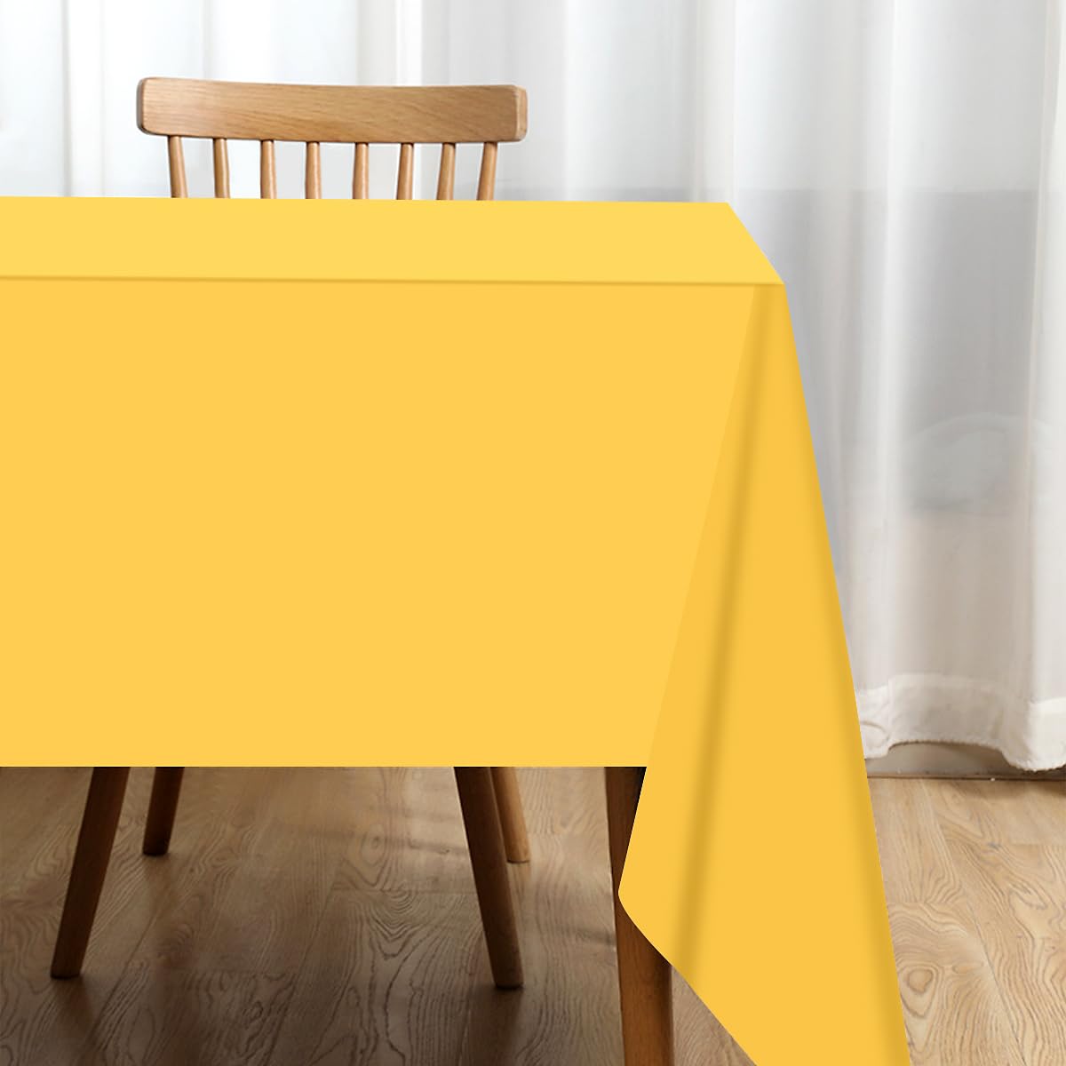 Amazon｜Jepeux 2パッケージ イエロープラスチックテーブルクロス 54