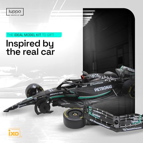Image of LUPPA Formula 1 AMG W14 Model Kit - 1:18 Scale Racing F1 AMG W14 E Performance Model Inspired by Lewis Hamilton & George Russell Building kit, Collectible diecast, 140 Pieces