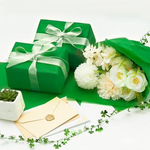 Image of Simetufy 115 Sheets 14 x 20 Inch Green Tissue Paper for Gift Bags